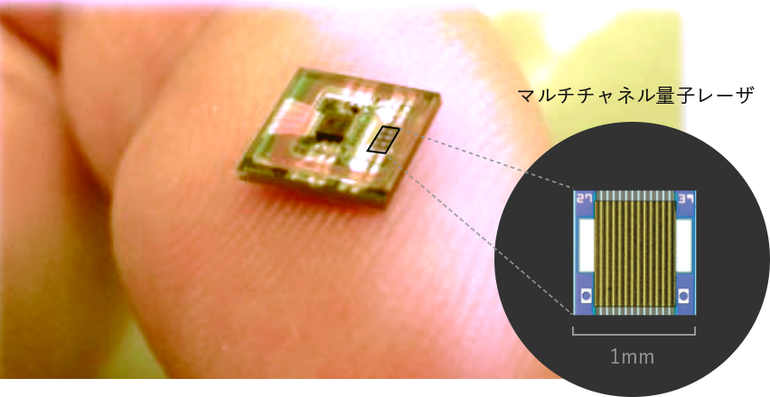 マルチチャネル量子レーザのチップイメージ